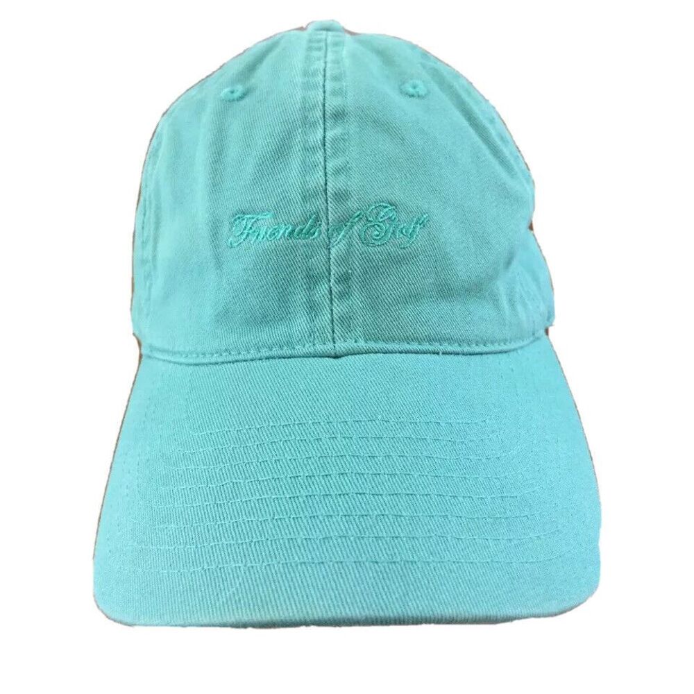 Cali Fame Friends‎ of Golf Hat Aqua Embroidered Strapback Cotton Cap Preppy Work